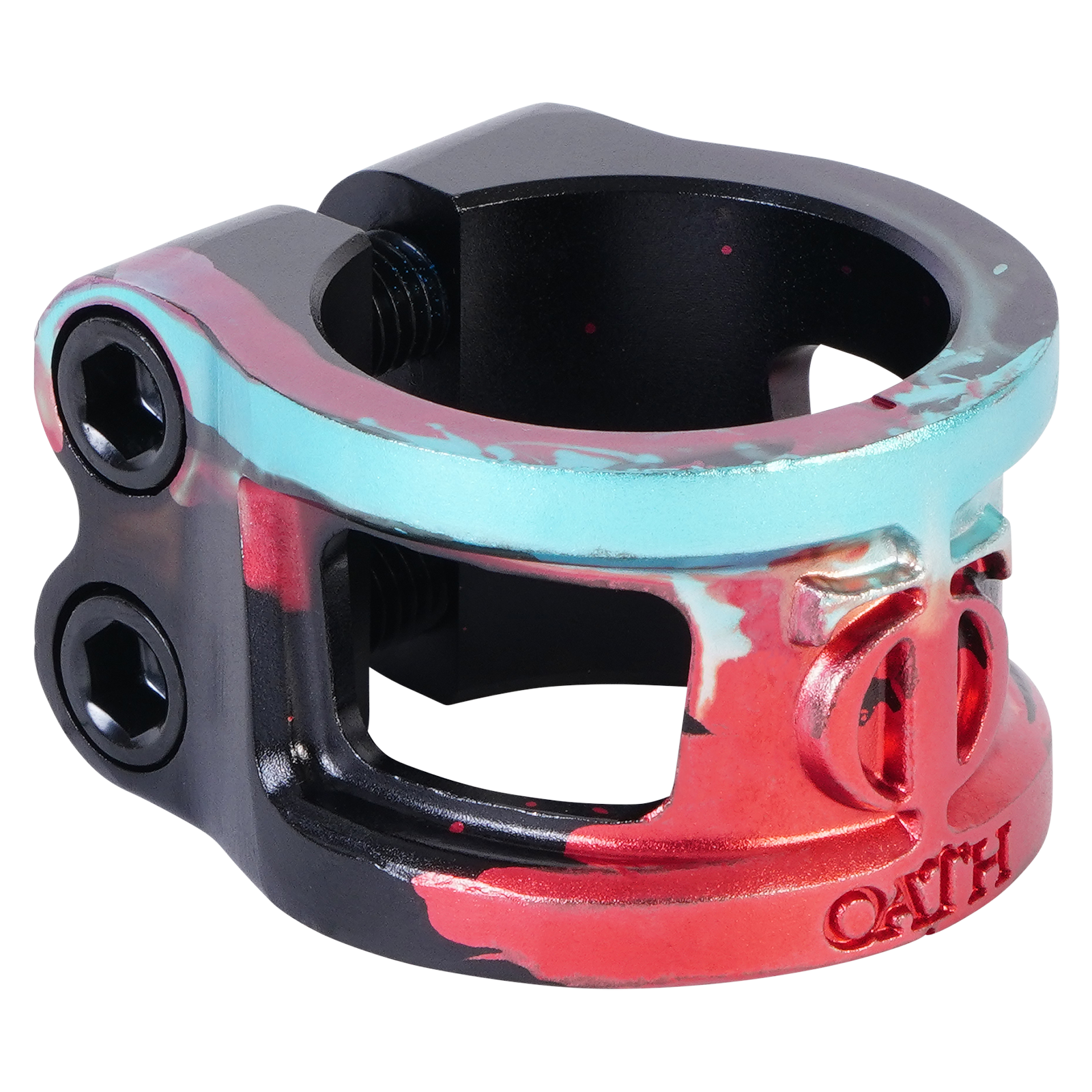 black-teal-red