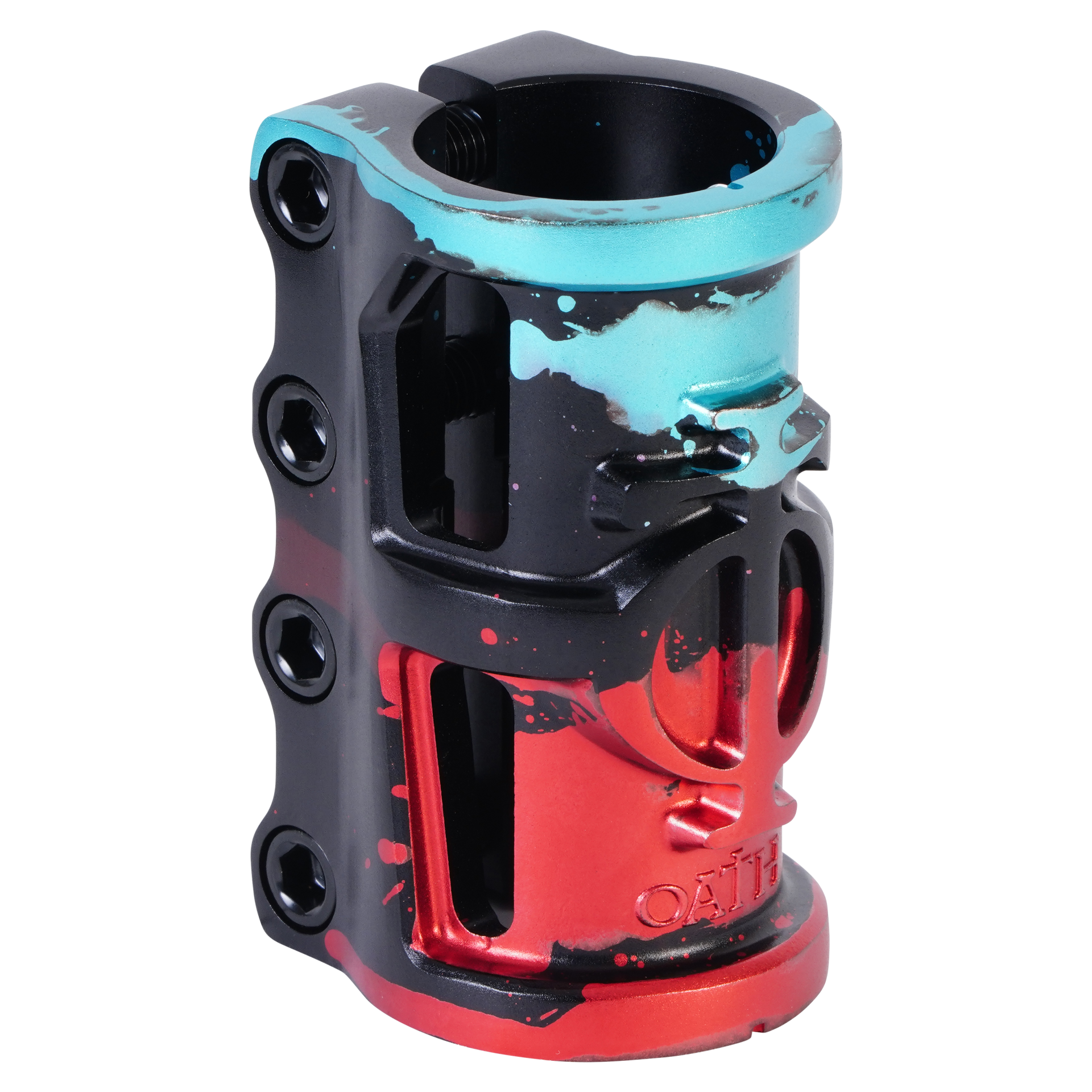 black-teal-red